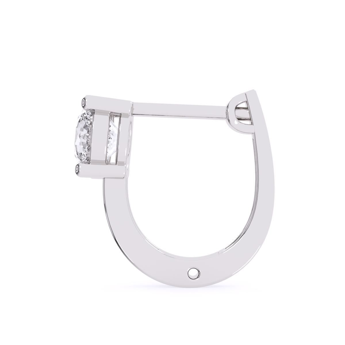 Elegant Round Diamond Hoop Earrings