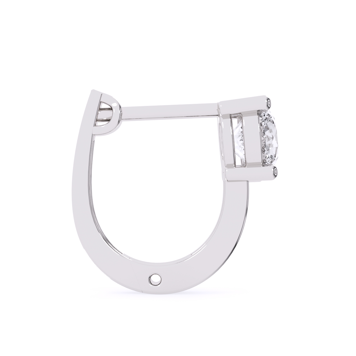 Elegant Round Diamond Hoop Earrings