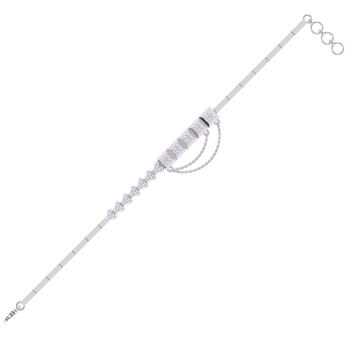 Designer Round Diamond Rose Gold Tennis Bracelet