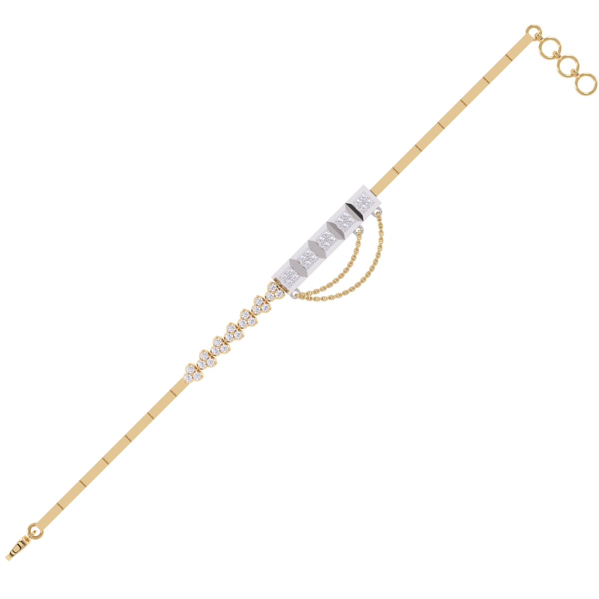 Designer Round Diamond Rose Gold Tennis Bracelet