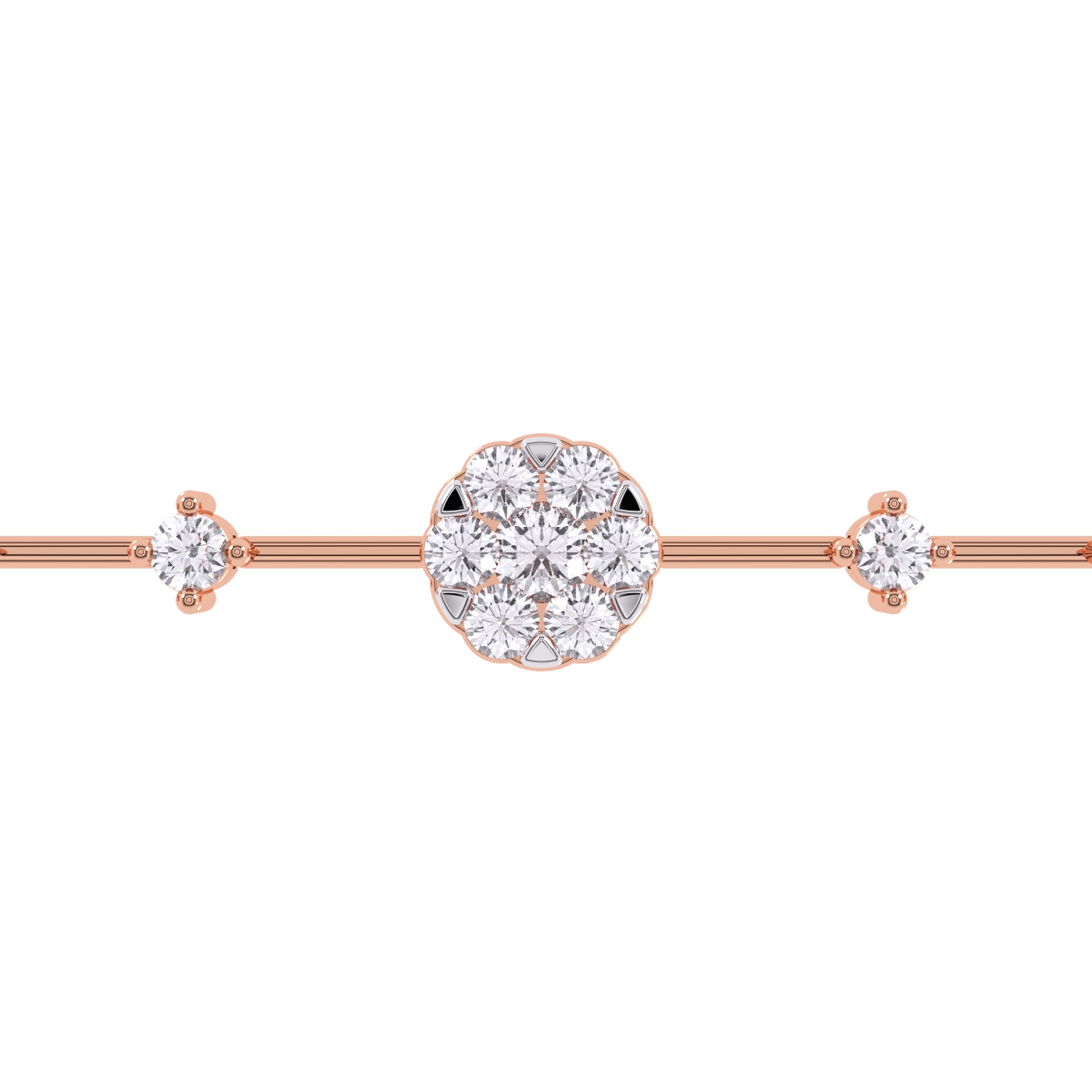 Circular Cluster Chain Link Lab Grown Diamond Bracelet