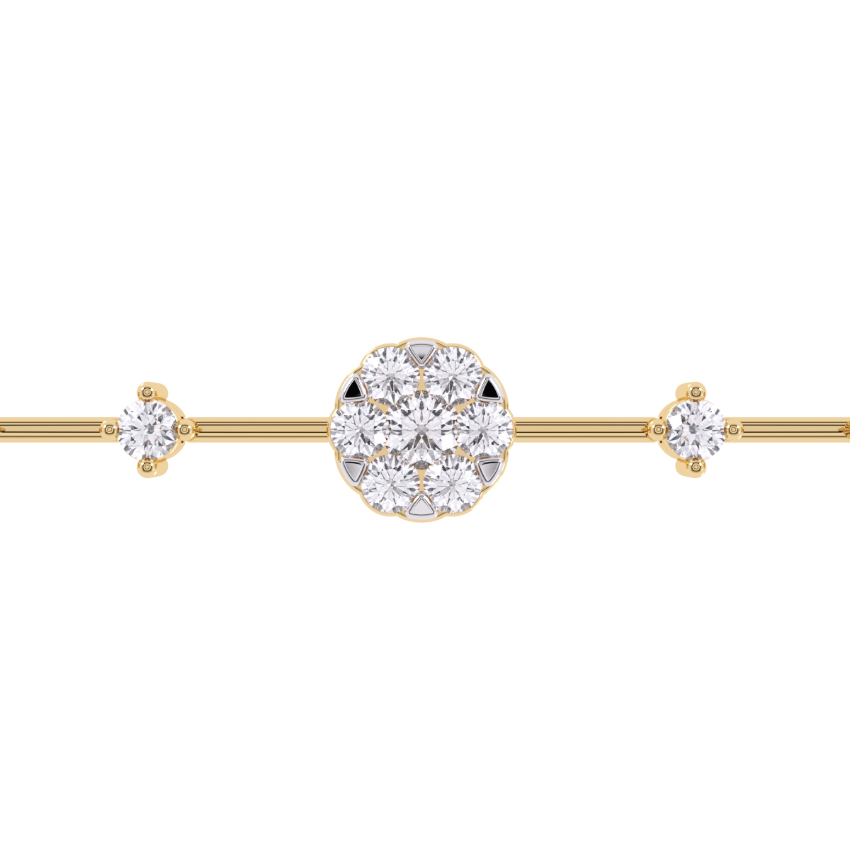 Circular Cluster Chain Link Lab Grown Diamond Bracelet