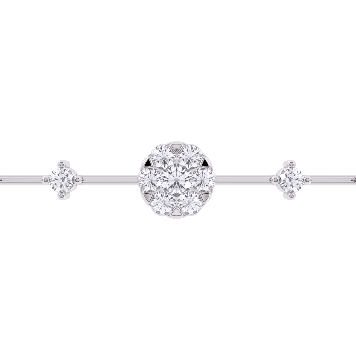 Circular Cluster Chain Link Lab Grown Diamond Bracelet