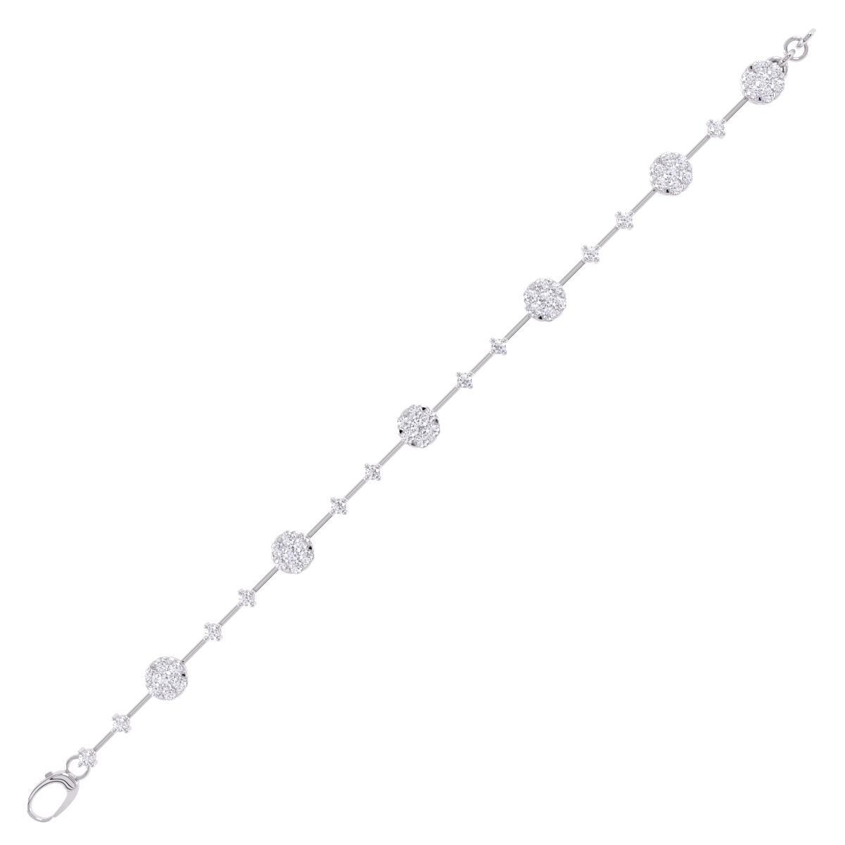 Circular Cluster Chain Link Lab Grown Diamond Bracelet