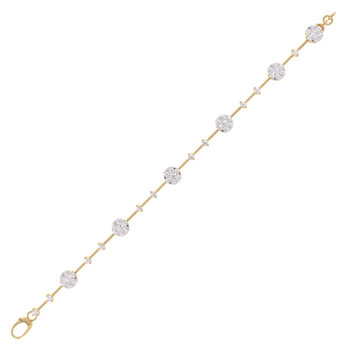 Circular Cluster Chain Link Lab Grown Diamond Bracelet