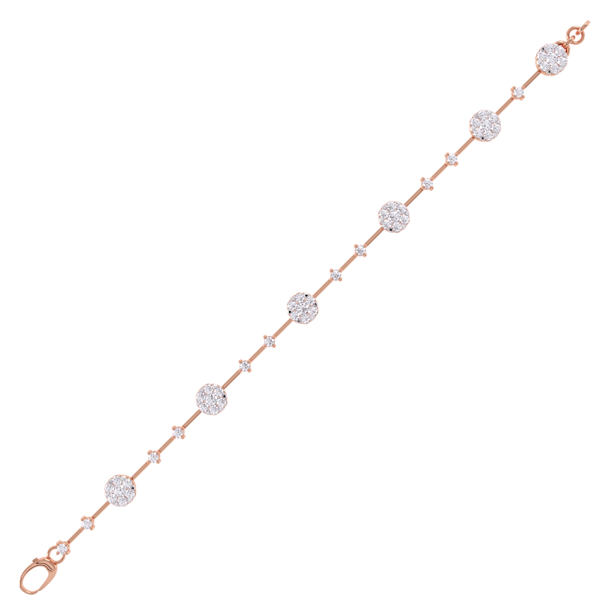 Circular Cluster Chain Link Lab Grown Diamond Bracelet