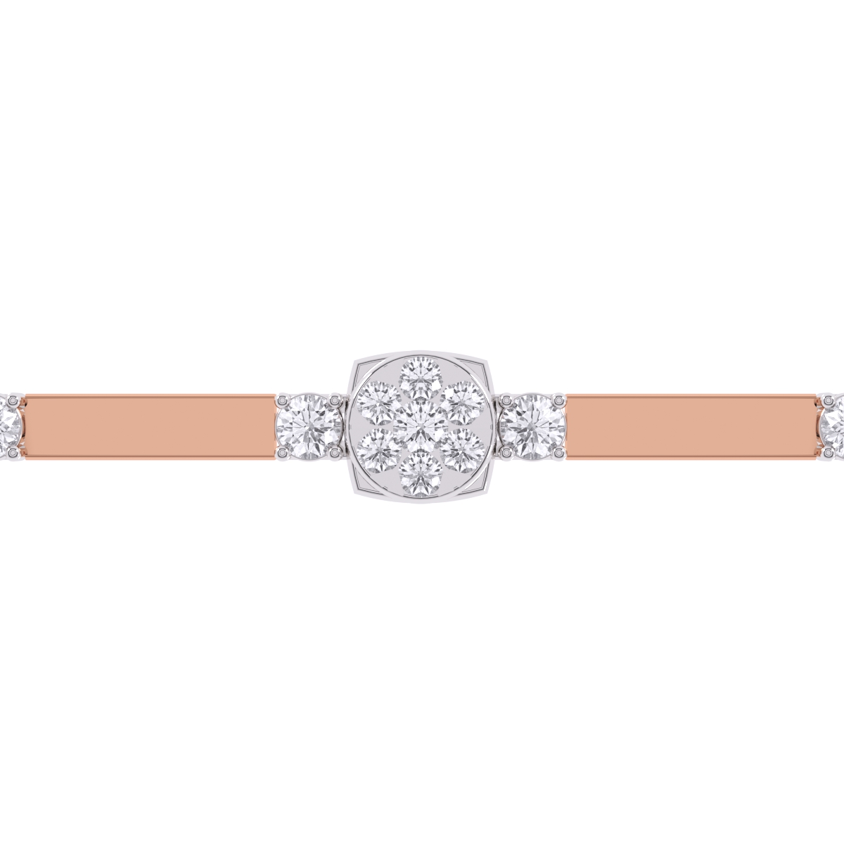 Delicate Round Distance Diamond Rose Gold Bracelet