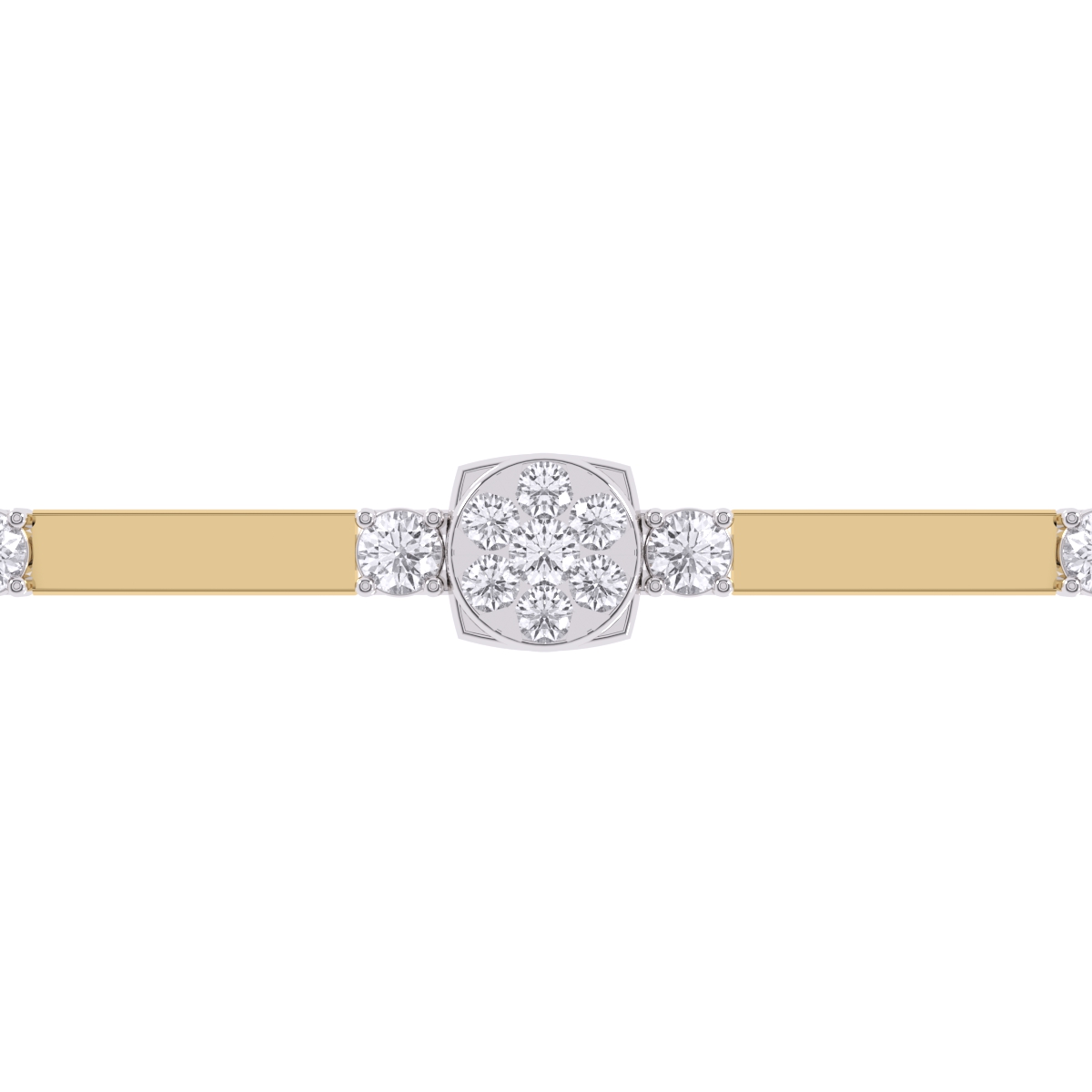 Delicate Round Distance Diamond Rose Gold Bracelet