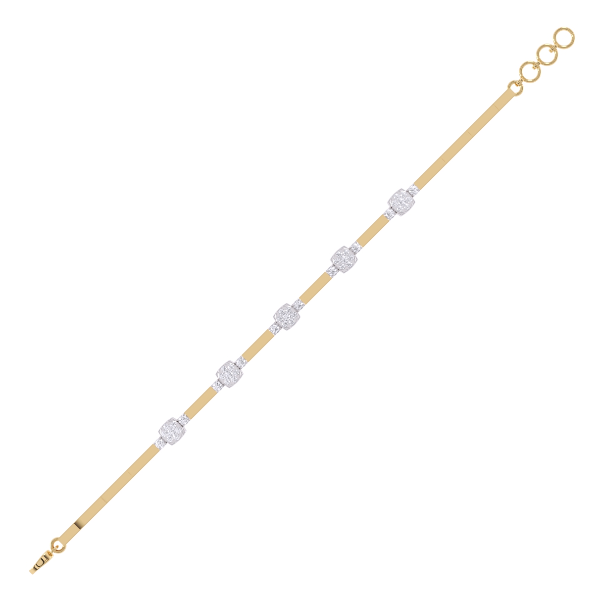 Delicate Round Distance Diamond Rose Gold Bracelet