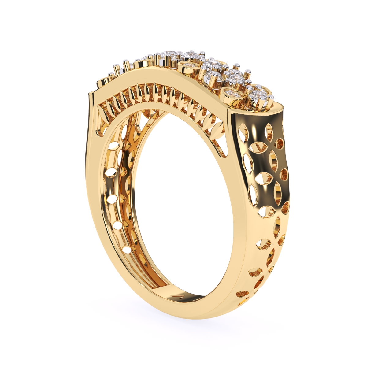 14K Gold Round Cut Diamond Engagement Ring