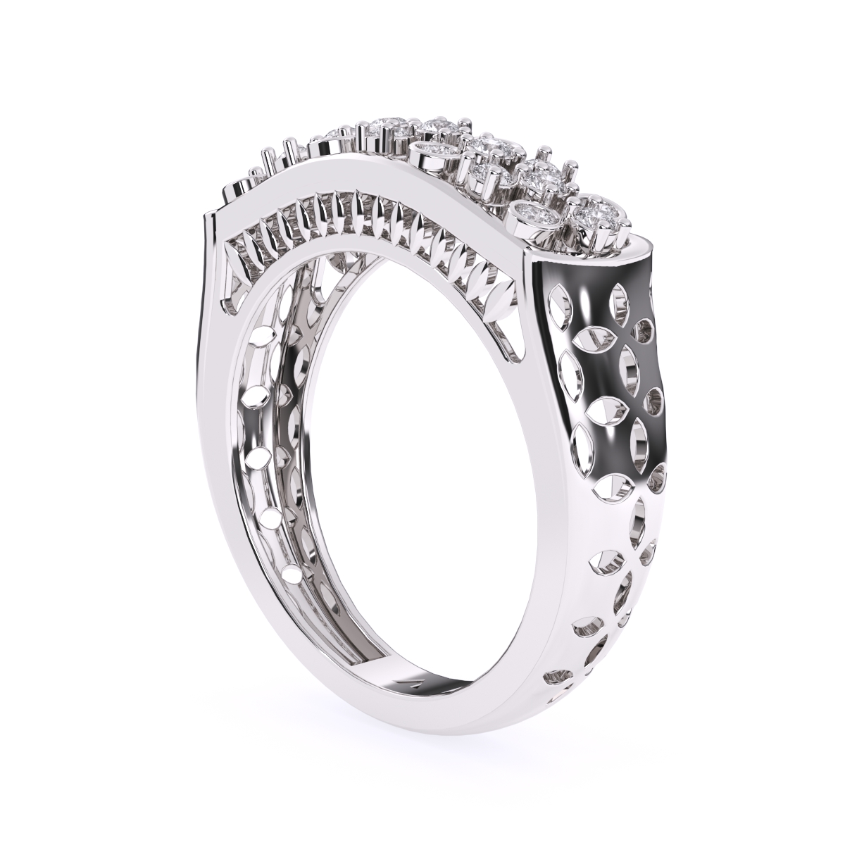 14K Gold Round Cut Diamond Engagement Ring