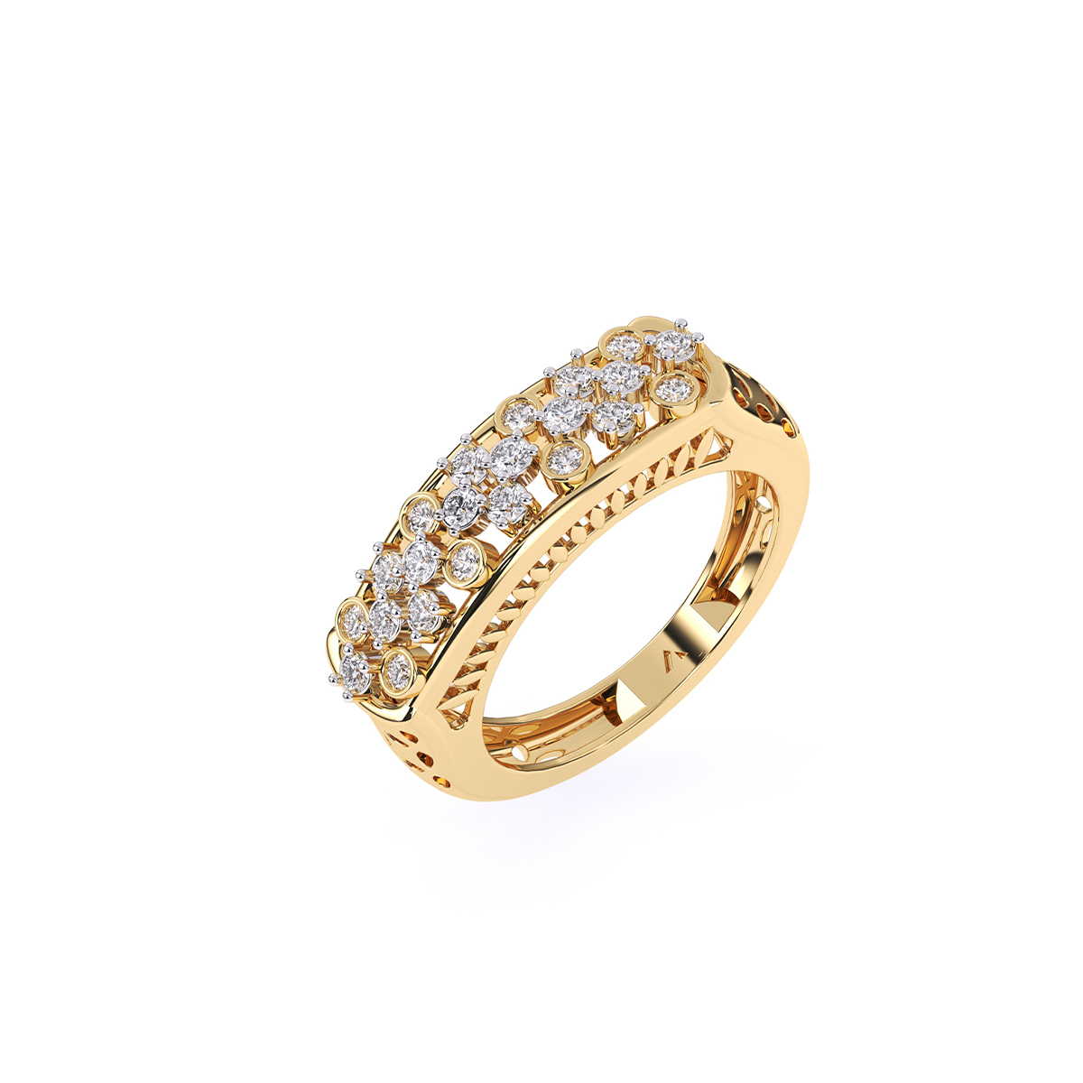 14K Gold Round Cut Diamond Engagement Ring