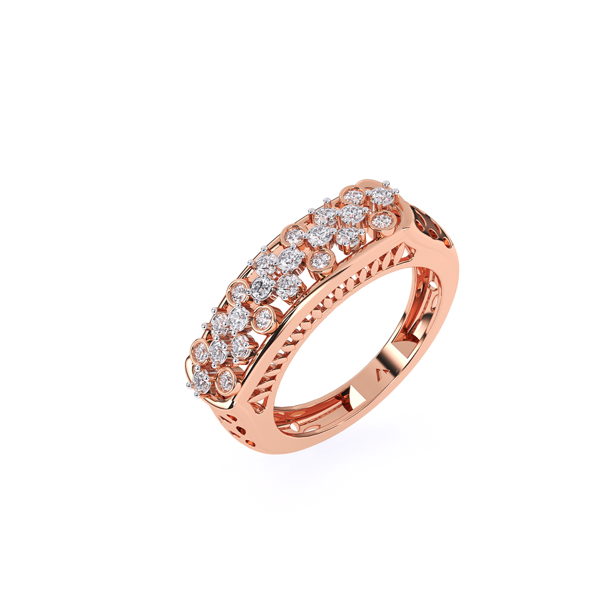 14K Gold Round Cut Diamond Engagement Ring