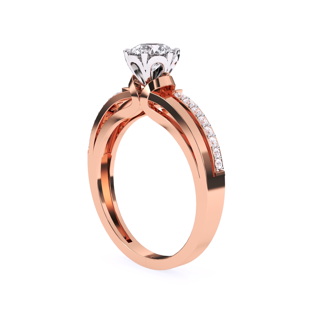 Solitaire With Accents Diamond Gold Ring