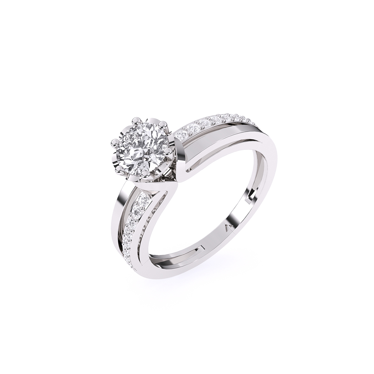 Solitaire With Accents Diamond Gold Ring