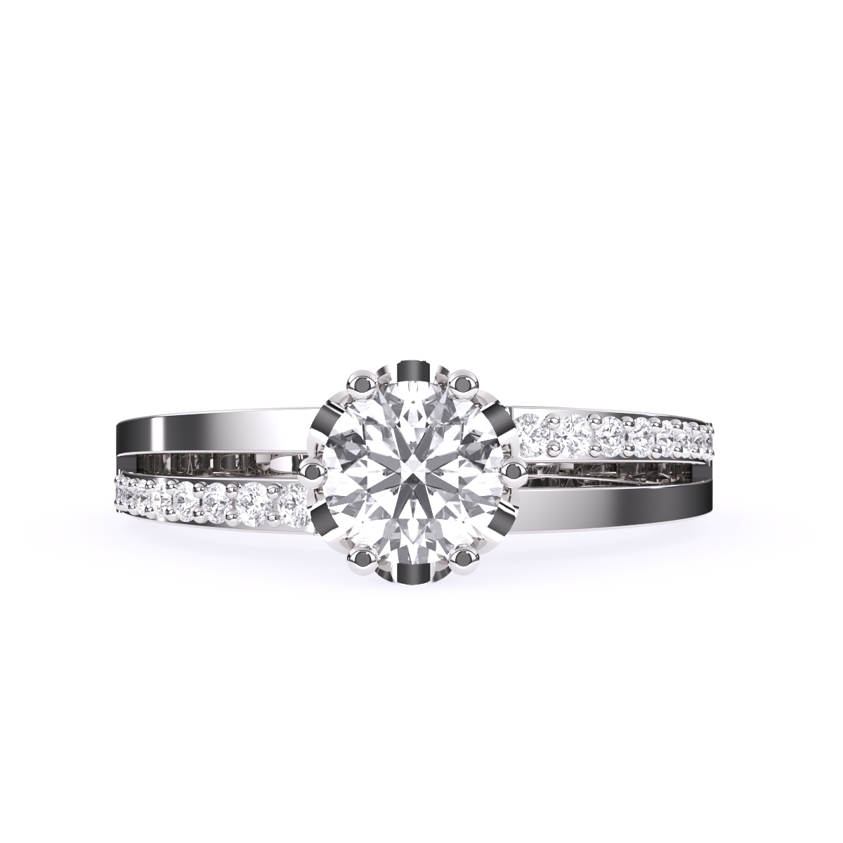 Solitaire With Accents Diamond Gold Ring