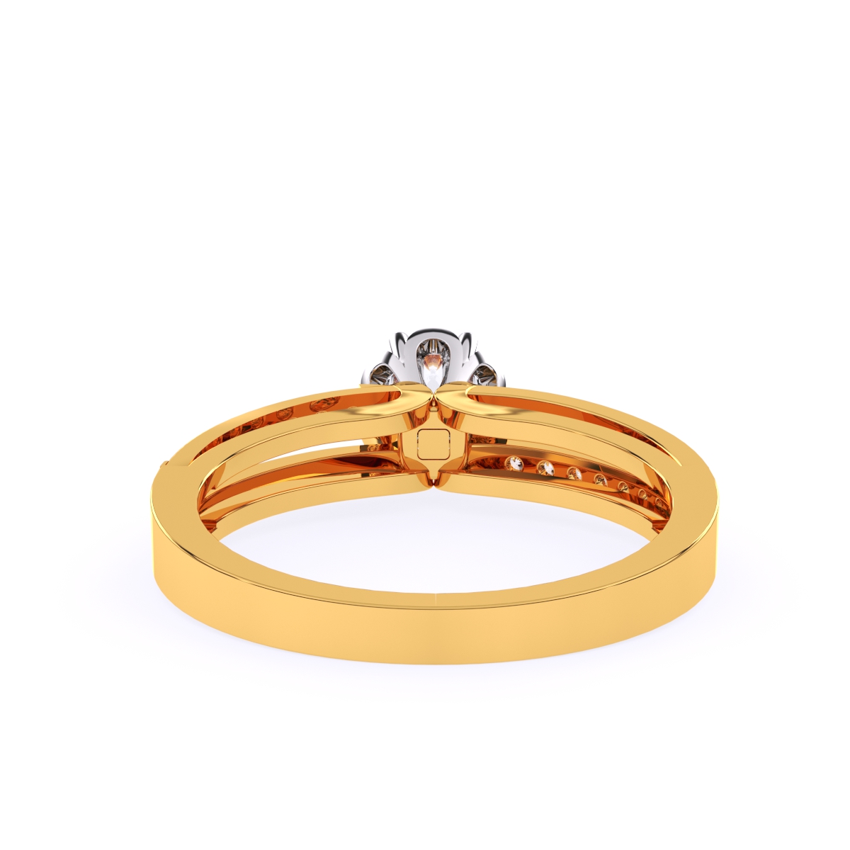 Solitaire With Accents Diamond Gold Ring