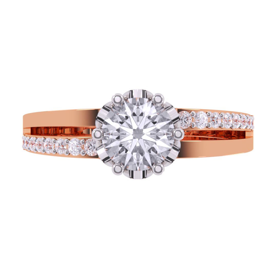 Solitaire With Accents Diamond Gold Ring