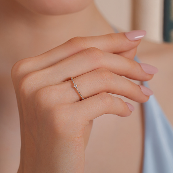 Gorgeous Two Tone Lab Grown Ring