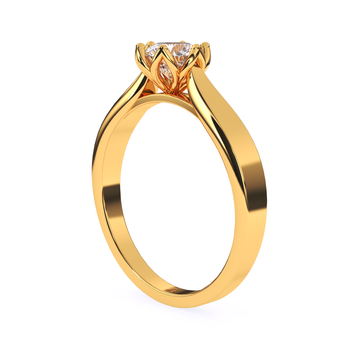 Simple Cathedral Setting Round Diamond Ring