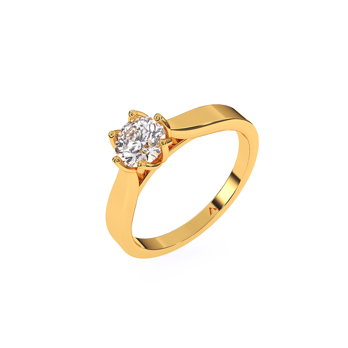 Simple Cathedral Setting Round Diamond Ring