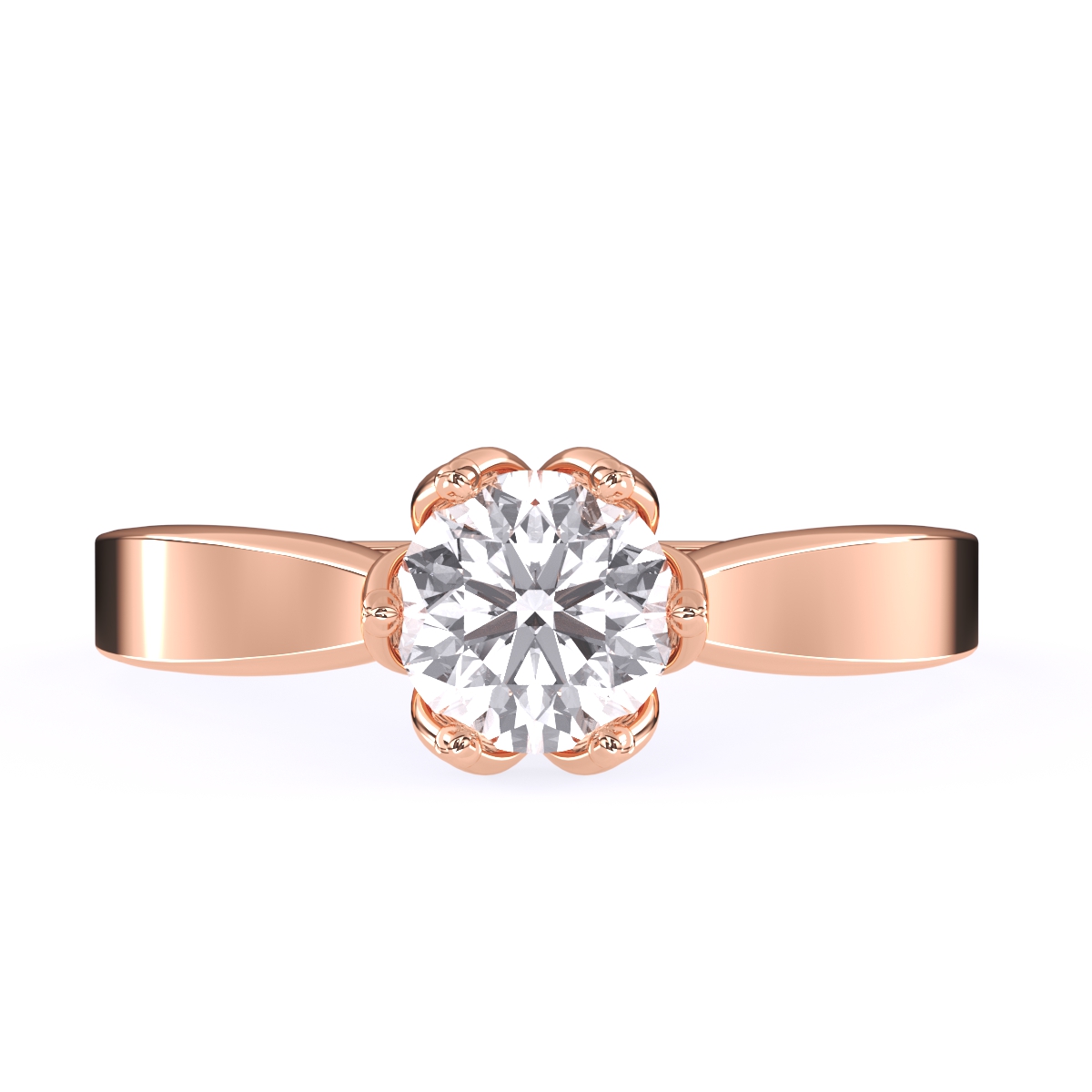 Simple Cathedral Setting Round Diamond Ring