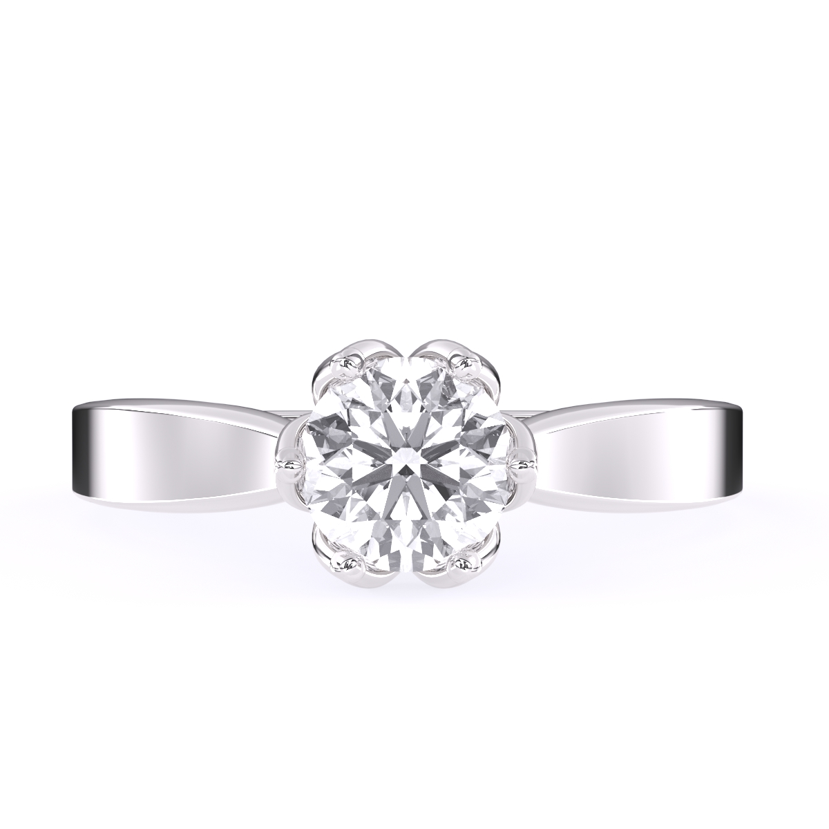 Simple Cathedral Setting Round Diamond Ring