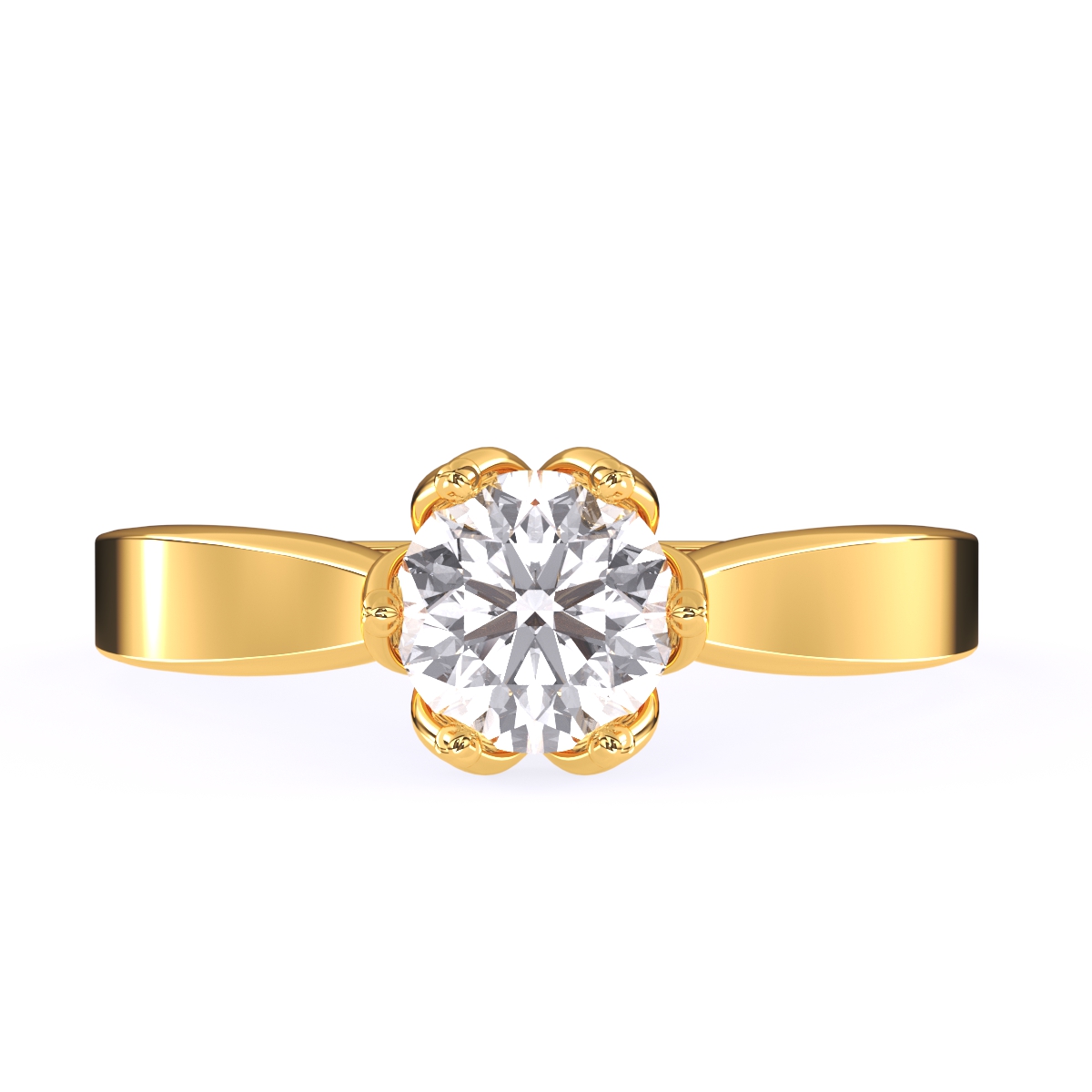 Simple Cathedral Setting Round Diamond Ring