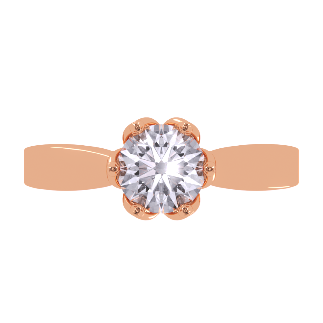 Simple Cathedral Setting Round Diamond Ring