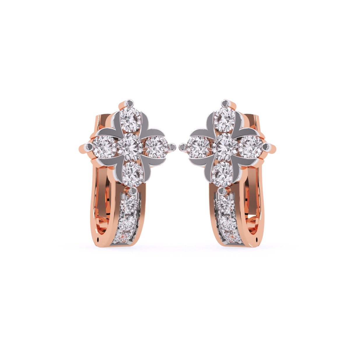 Rose Gold Lab Grown Diamond Hoop Earrings