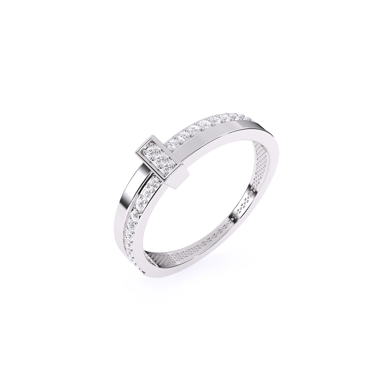 Timeless Round Lab Grown Bar Style Wedding Band