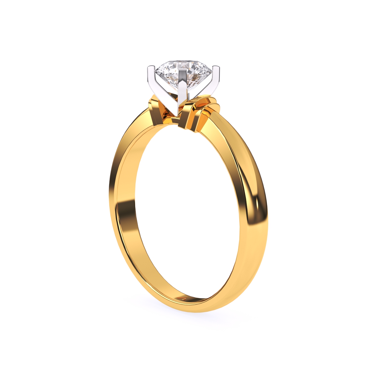 Solitaire Round Diamond Two Tone Ring