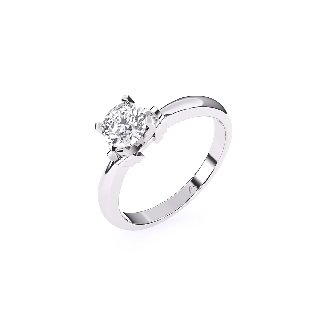 Solitaire Round Diamond Two Tone Ring