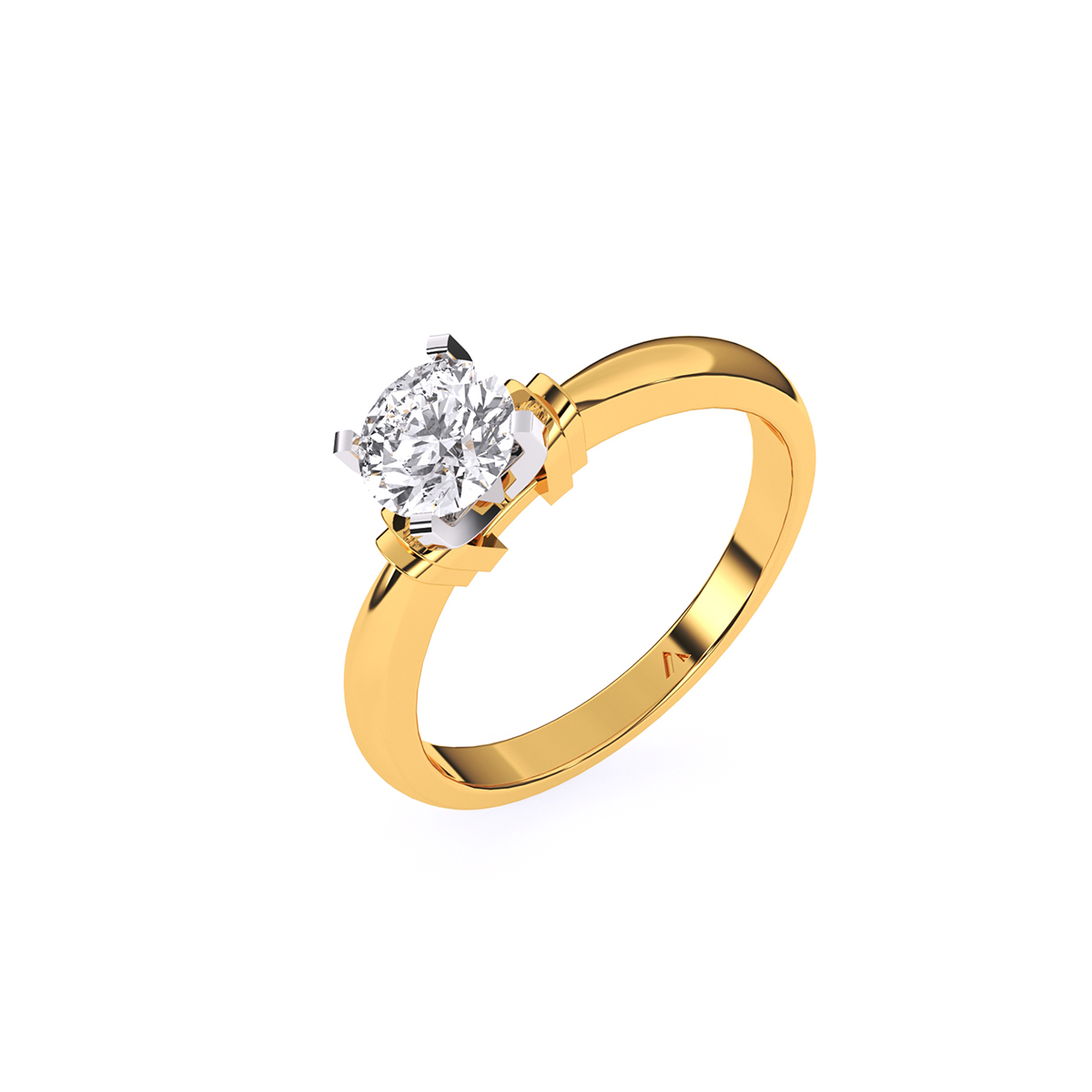 Solitaire Round Diamond Two Tone Ring