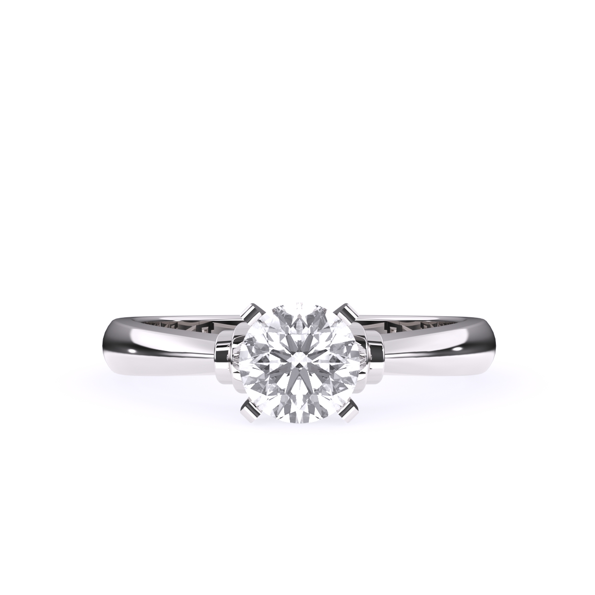 Solitaire Round Diamond Two Tone Ring