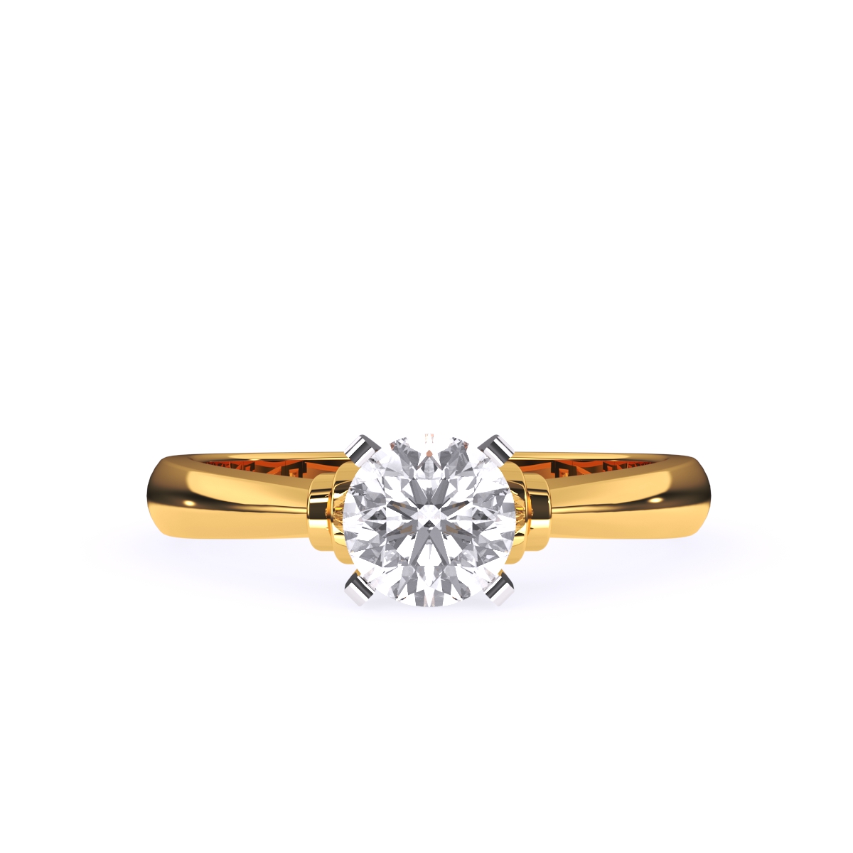 Solitaire Round Diamond Two Tone Ring