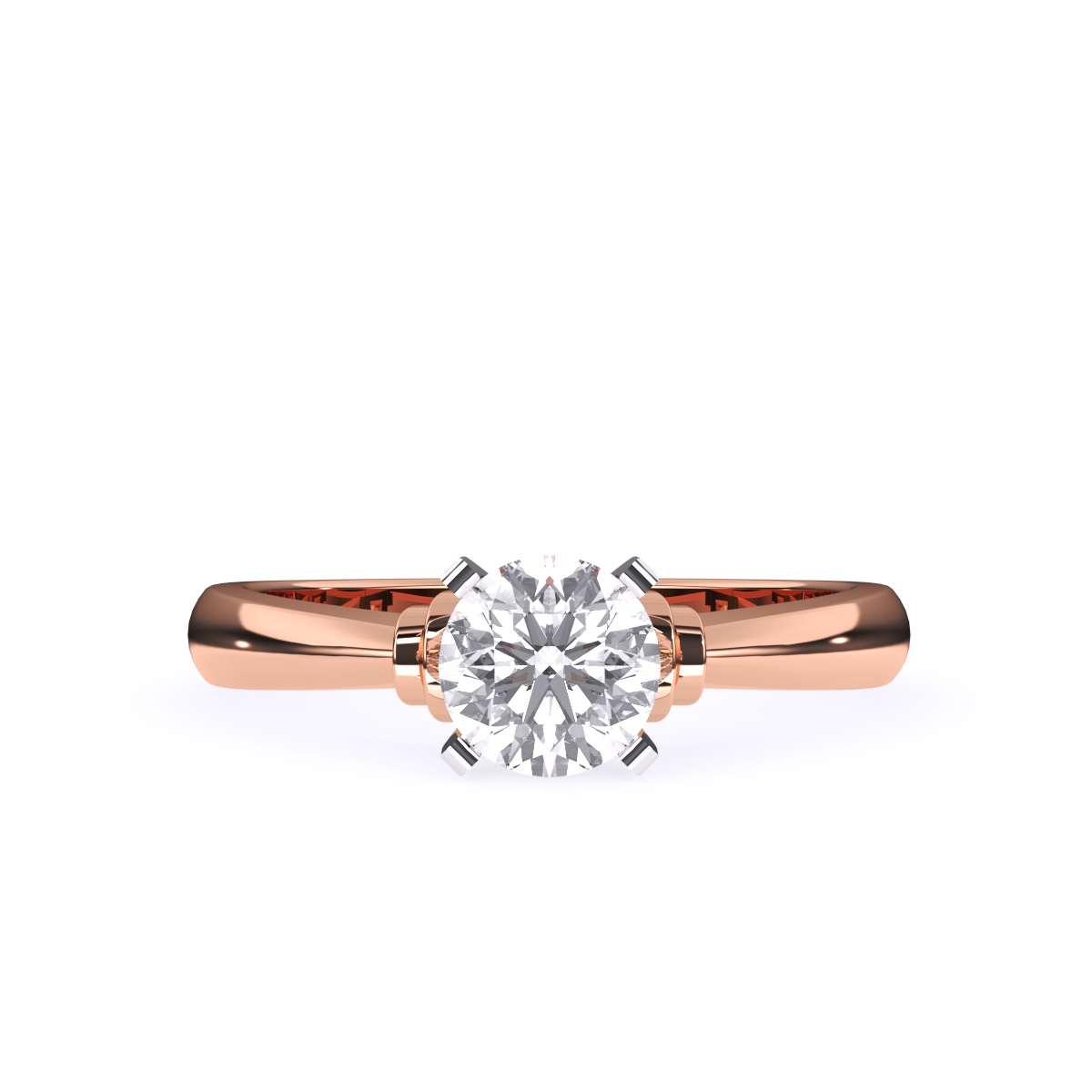 Solitaire Round Diamond Two Tone Ring