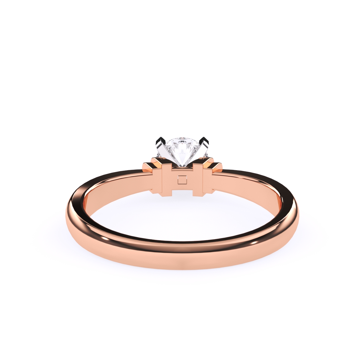 Solitaire Round Diamond Two Tone Ring