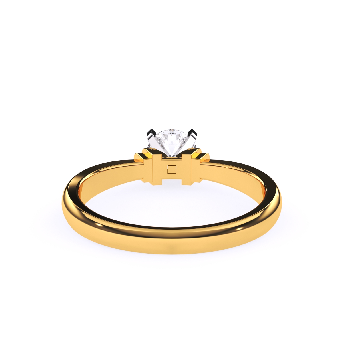 Solitaire Round Diamond Two Tone Ring
