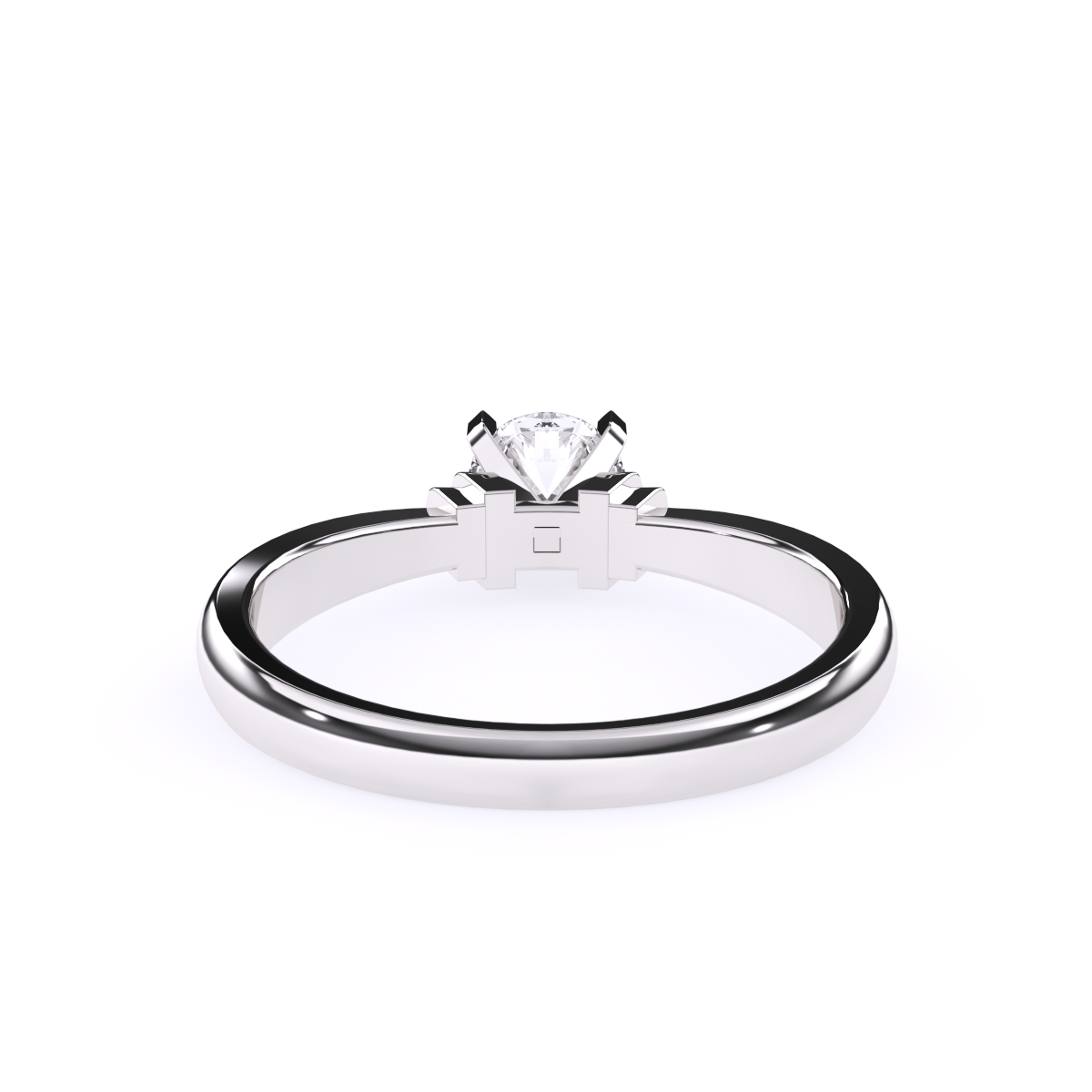 Solitaire Round Diamond Two Tone Ring