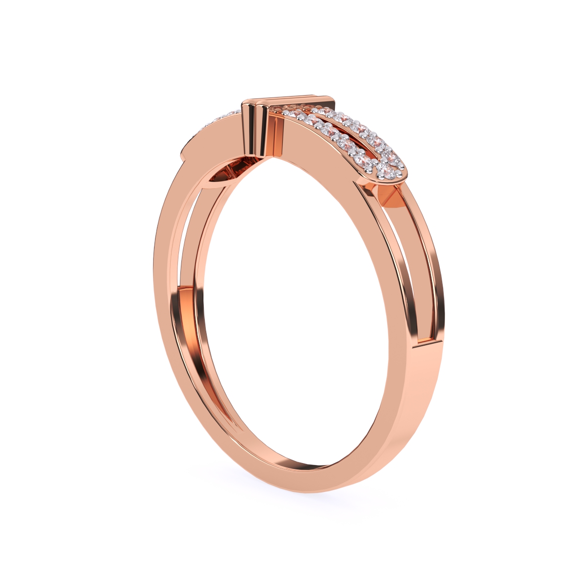 Unique Two Row Round Diamond Ring
