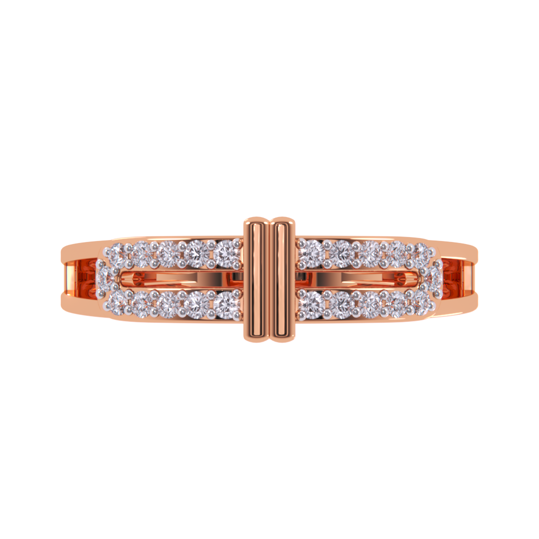 Unique Two Row Round Diamond Ring