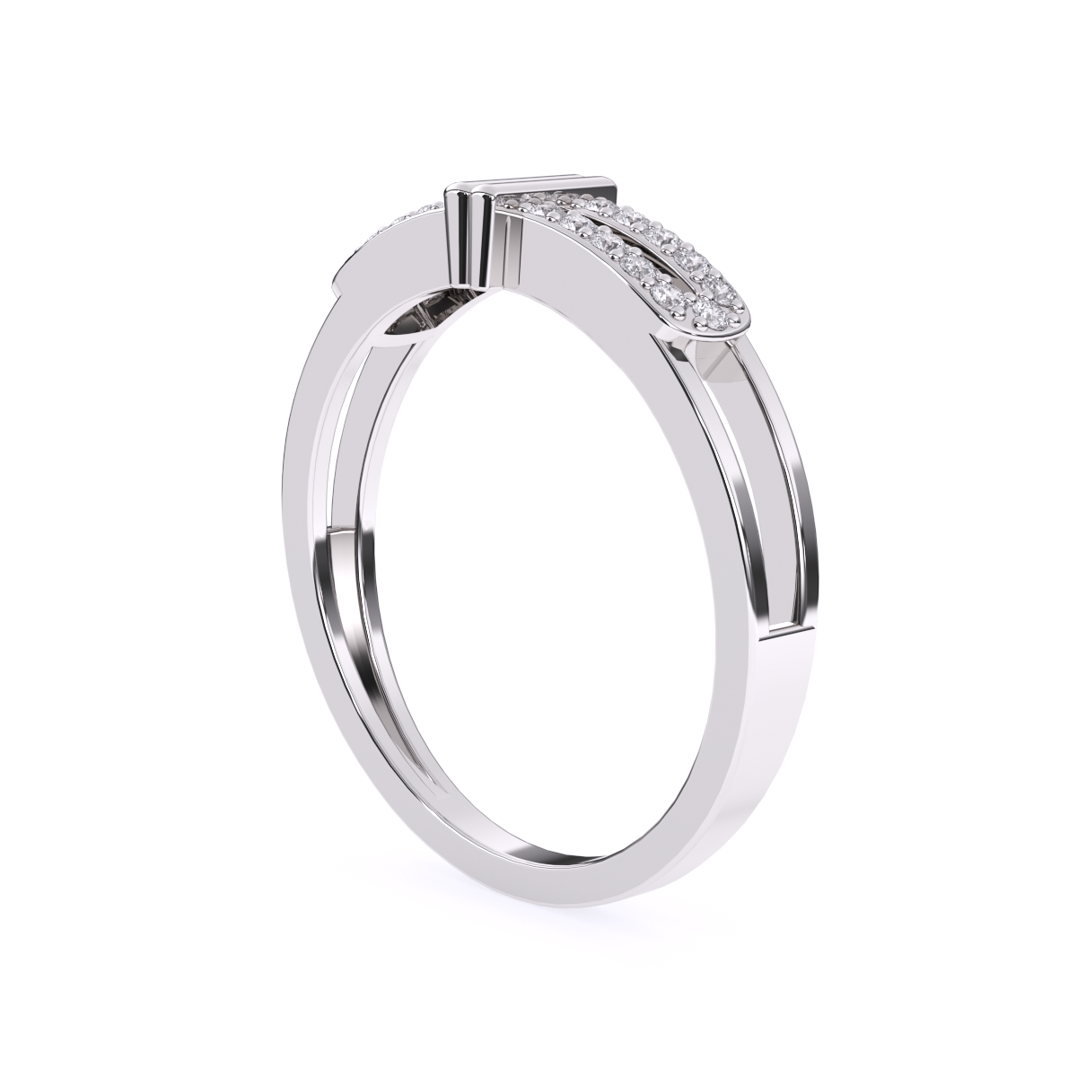 Unique Two Row Round Diamond Ring