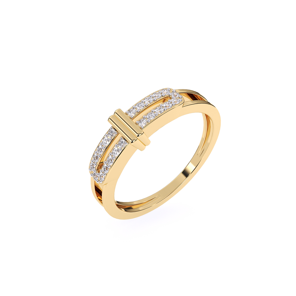 Unique Two Row Round Diamond Ring