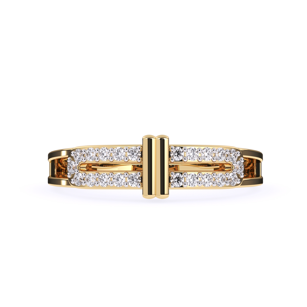 Unique Two Row Round Diamond Ring