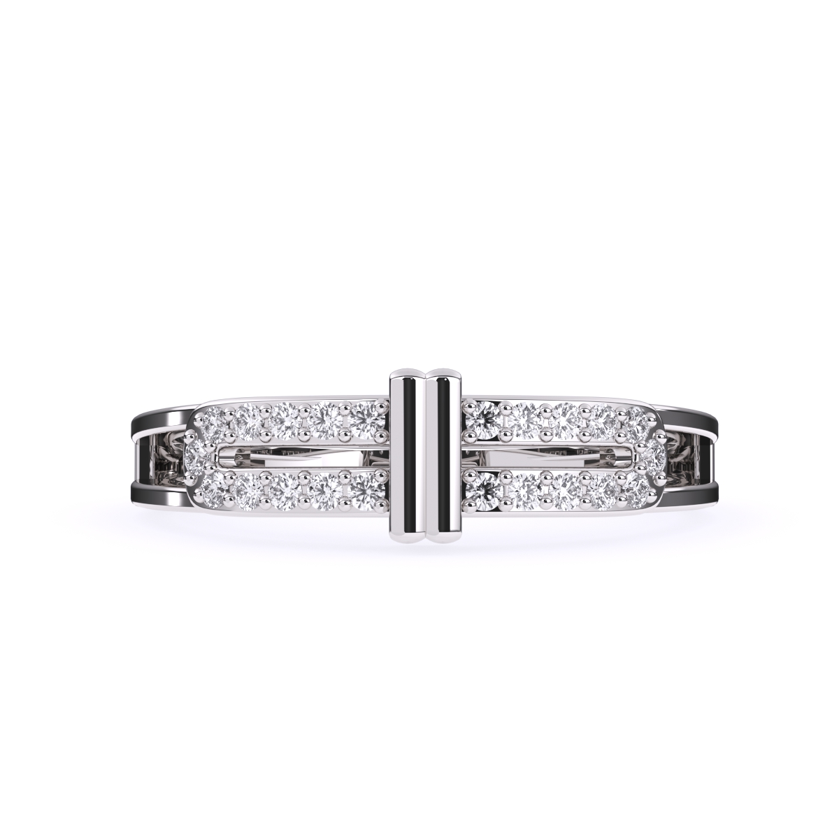 Unique Two Row Round Diamond Ring