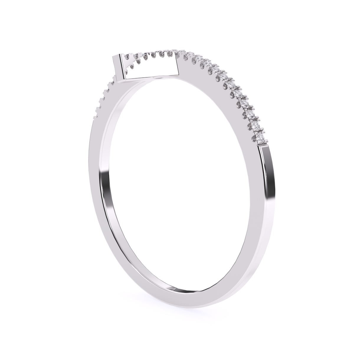 Antique Cross Round Lab Grown Diamond Ring