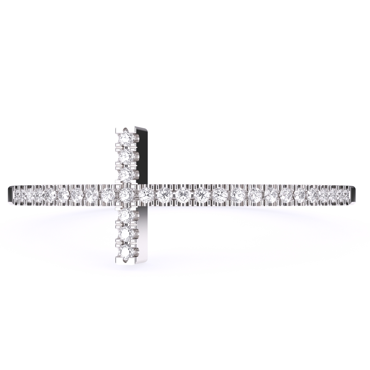 Antique Cross Round Lab Grown Diamond Ring