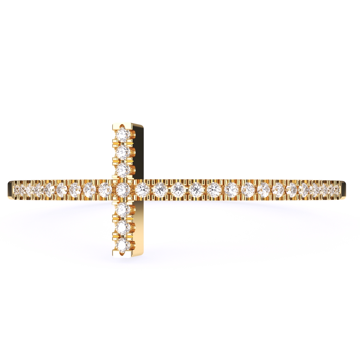 Antique Cross Round Lab Grown Diamond Ring