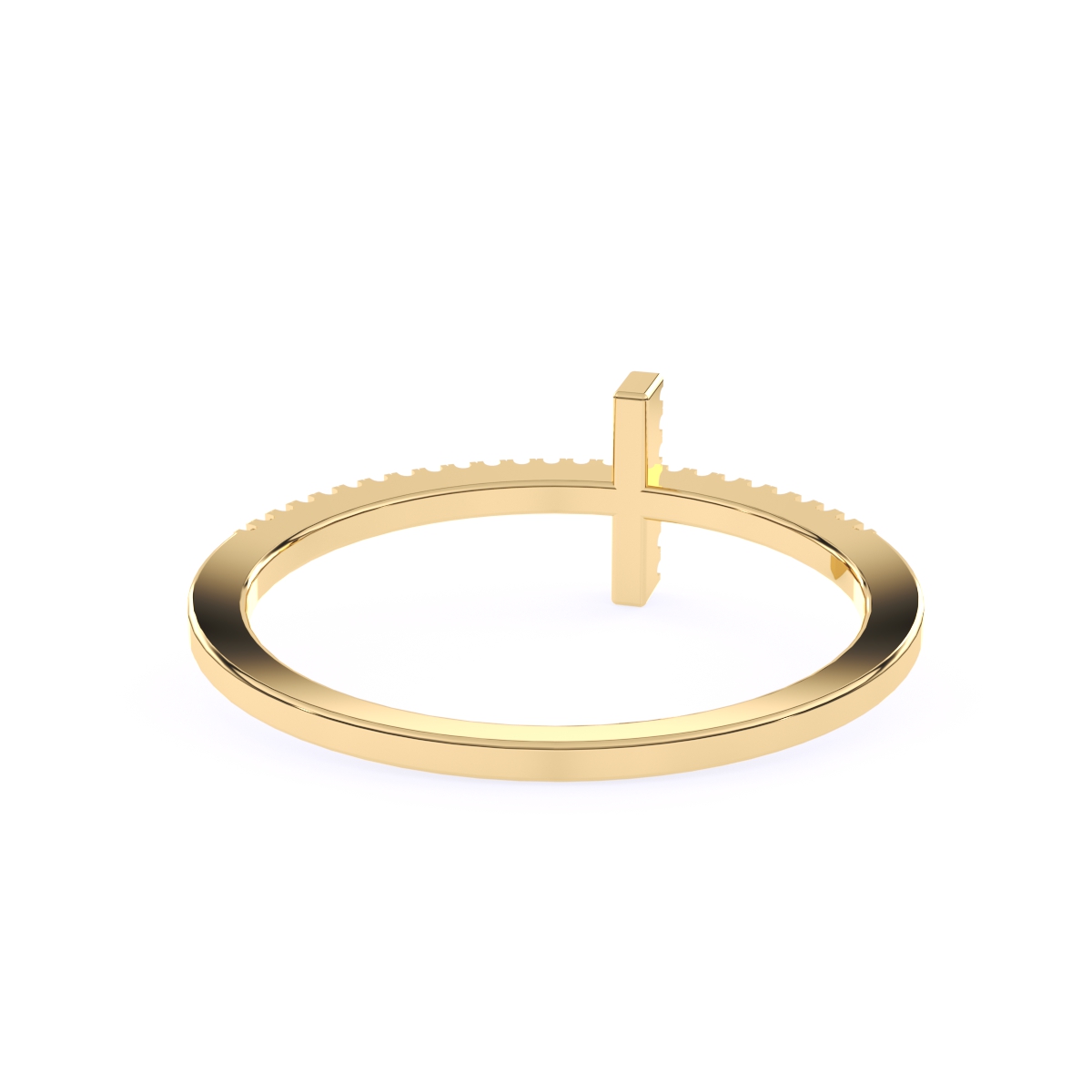 Antique Cross Round Lab Grown Diamond Ring